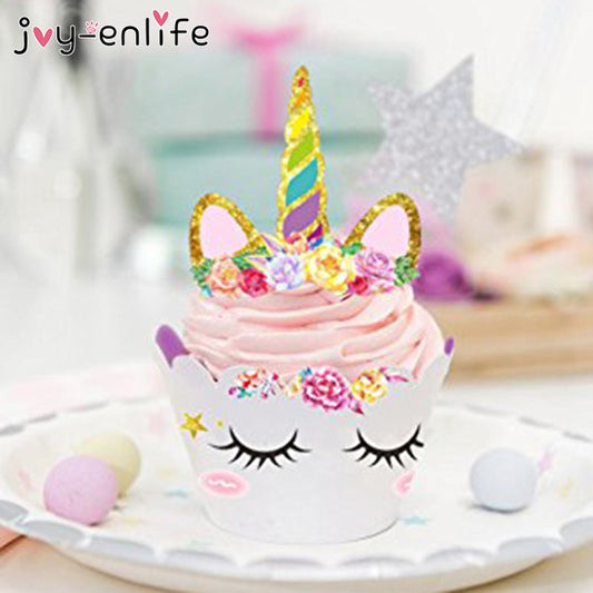 Unicorn Cake Cupcake Wrappers (12 cupcakes)