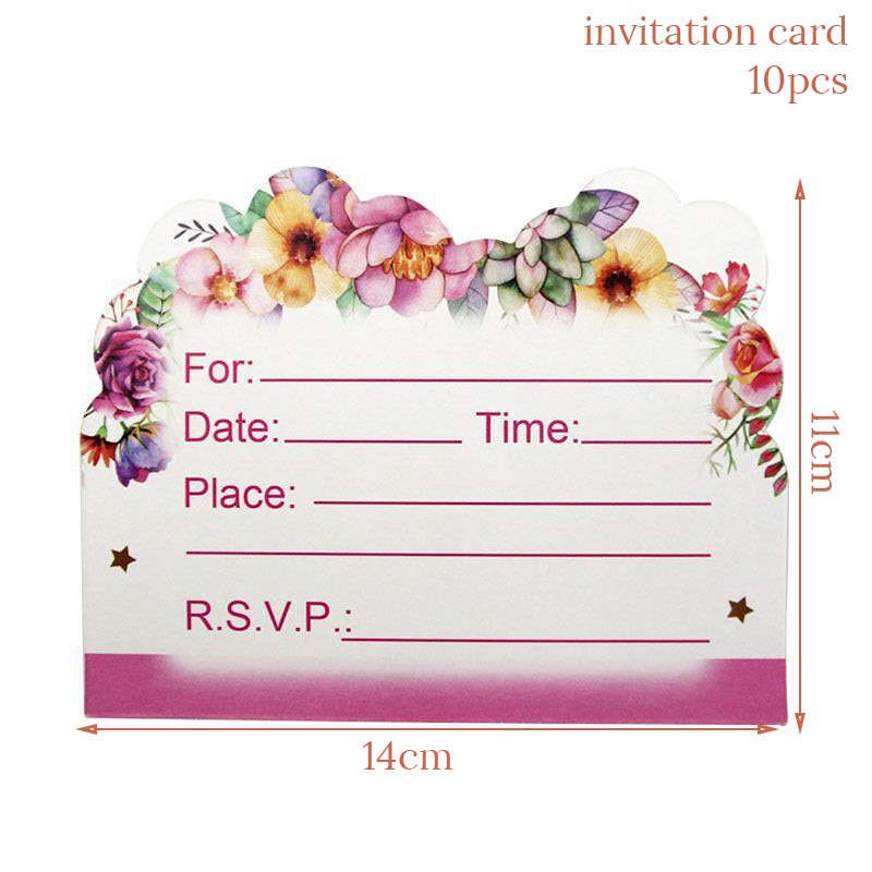 Unicorn Party Supplies - 10pcs Party Invitations