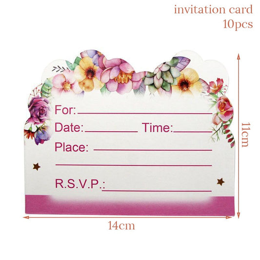 Unicorn Party Supplies - 10pcs Party Invitations