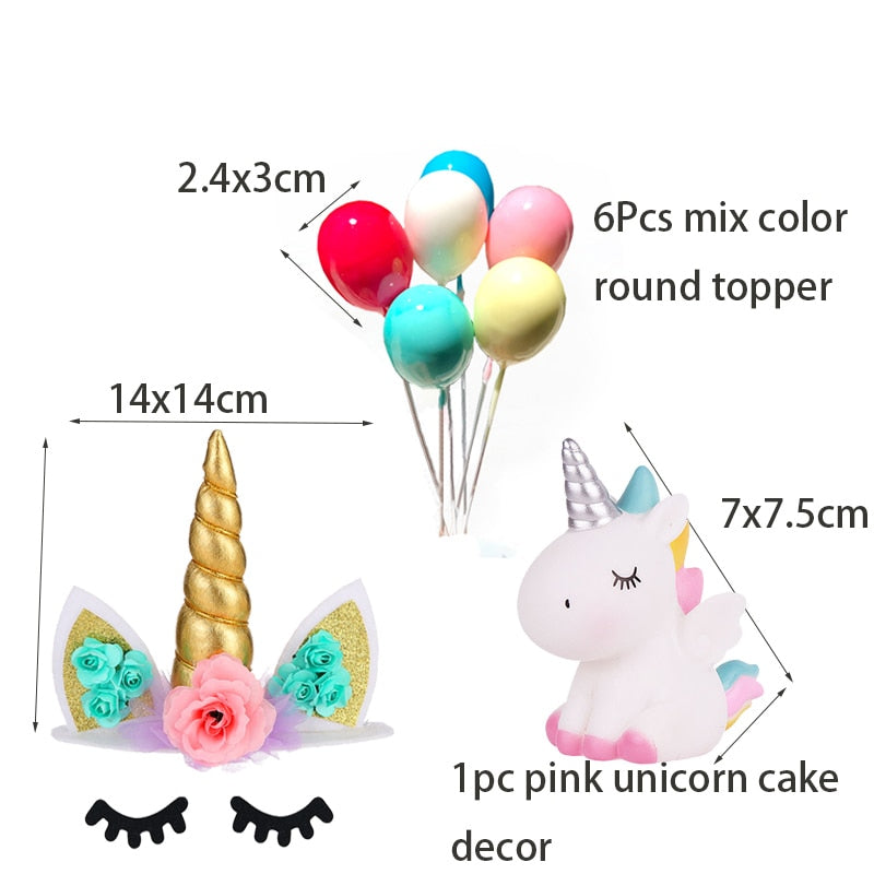 Unicorn Party Supplies - Cake Decoration Set A