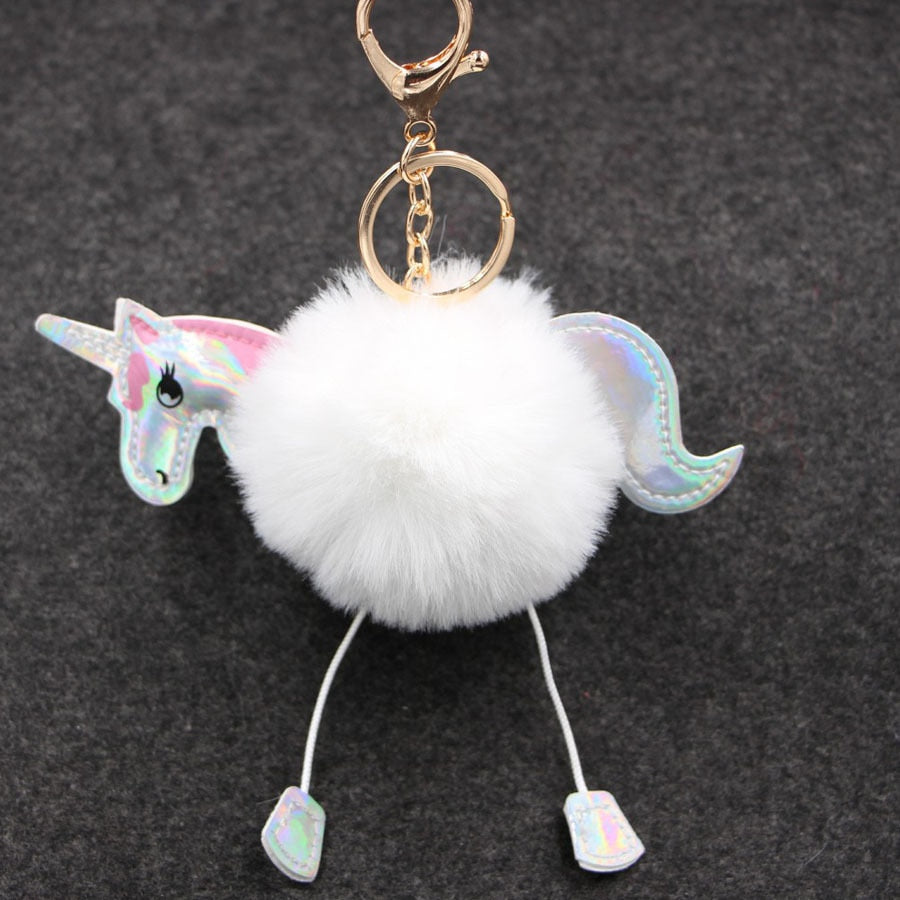 Pom Pom Unicorn Key Rings - Selection of Colours