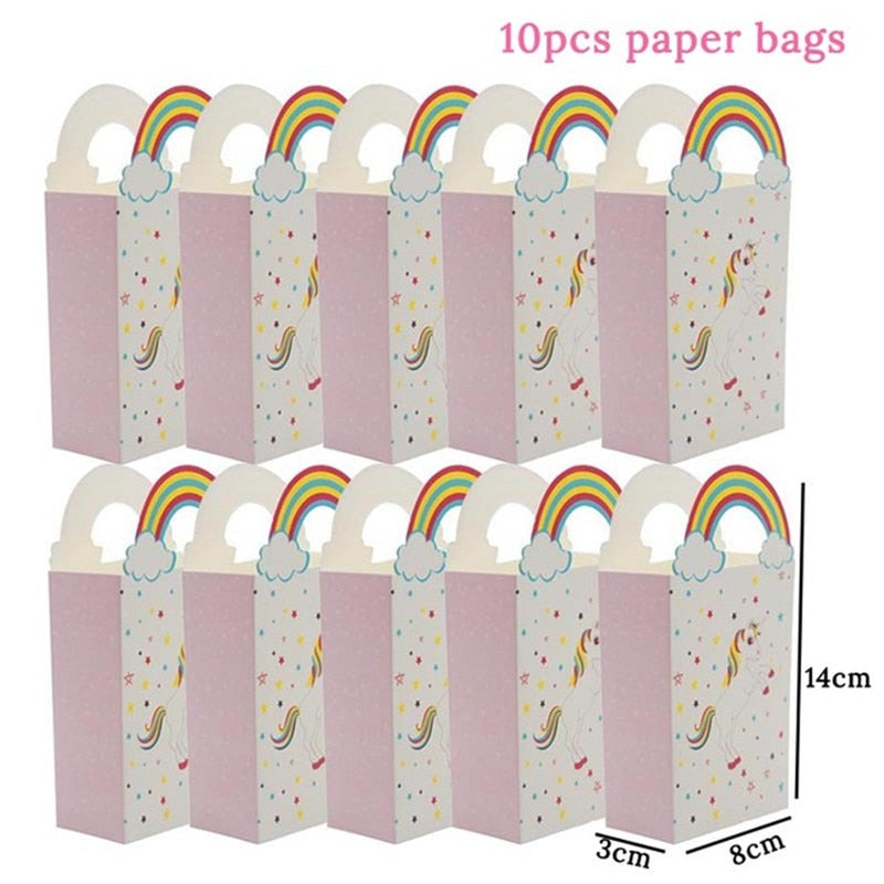 Unicorn Party Supplies - 10pcs Paper Bags