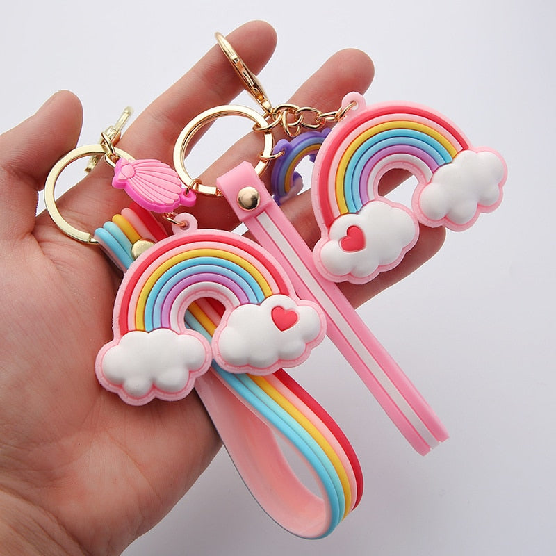 Colourful Shell Rainbow Keychain and Charms