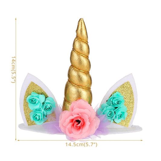 Unicorn Cake Topper Gold