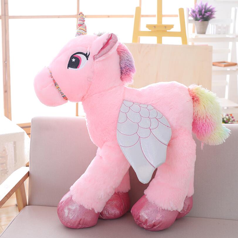 Soft Unicorn Toy in Pink, Blue or White