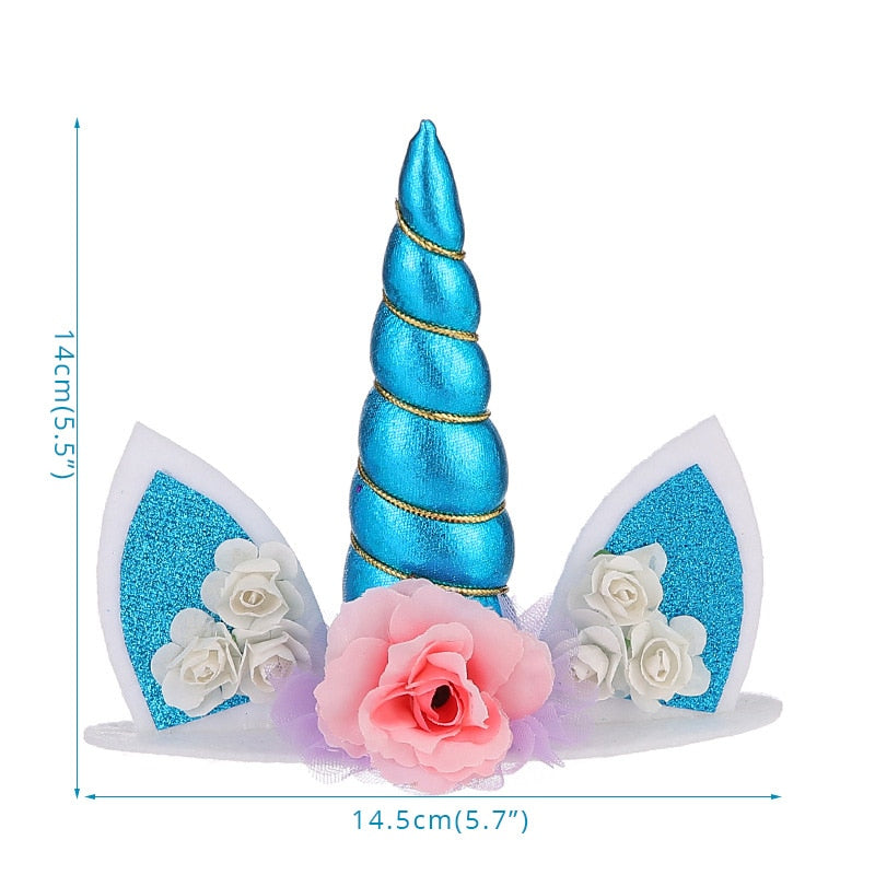 Unicorn Cake Topper Blue