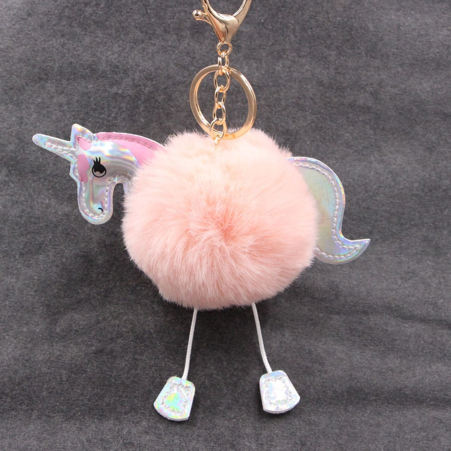 Pom Pom Unicorn Key Rings - Selection of Colours