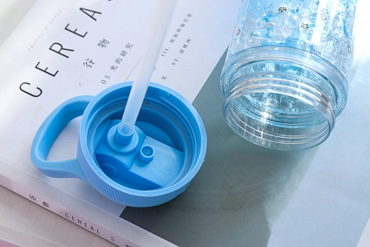 Stylish Double Straw Unicorn Summer Drink Bottle 400ml