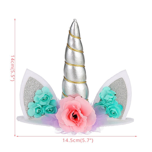 Unicorn Cake Topper Silver