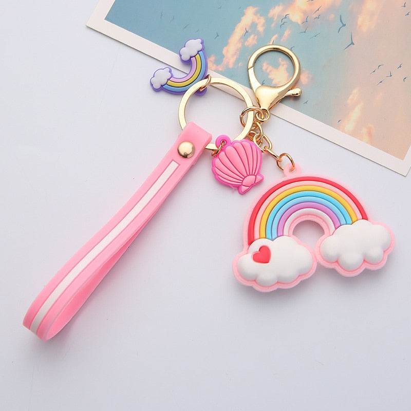 Colourful Shell Rainbow Keychain and Charms