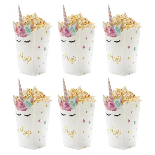 Unicorn Party Supplies - 6pcs Popcorn Boxes