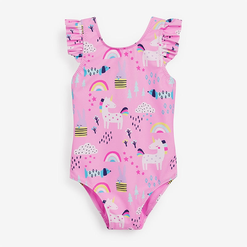 1-5 Years Unicorn One Piece Swimsuit Girls Pink Multi