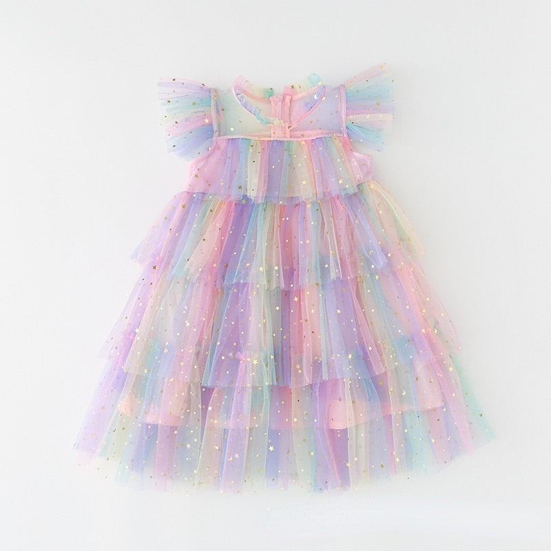 Fairy Princess Tulle Dresses - Rainbow Pink