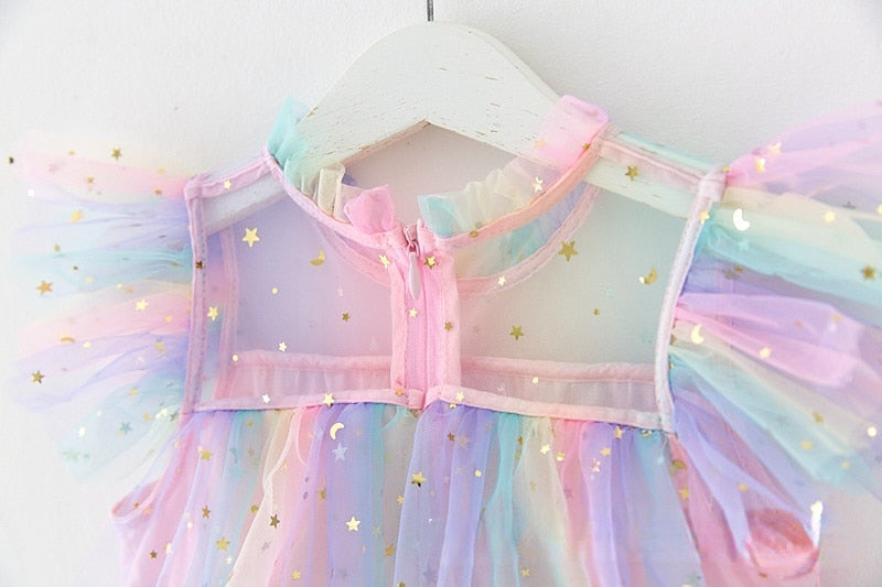 Fairy Princess Tulle Dresses - Rainbow Pink