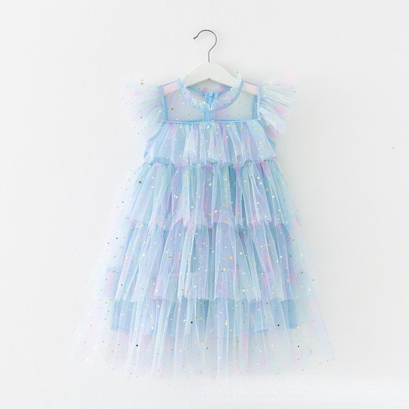 Fairy Princess Tulle Dresses  - Rainbow Blue