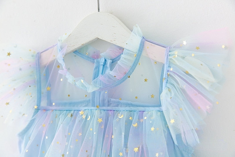 Fairy Princess Tulle Dresses  - Rainbow Blue