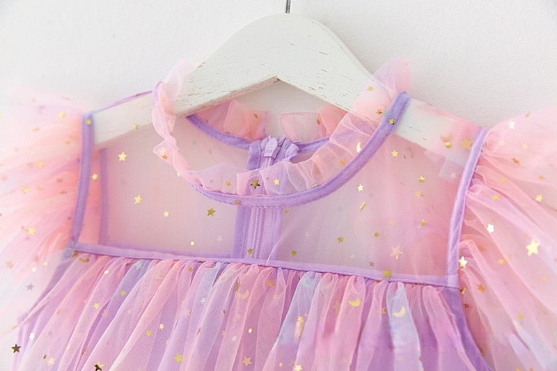 Fairy Princess Tulle Dresses  - Rainbow Purple