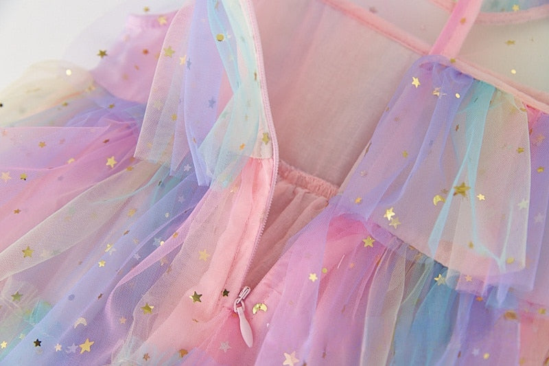 Fairy Princess Tulle Dresses - Rainbow Pink