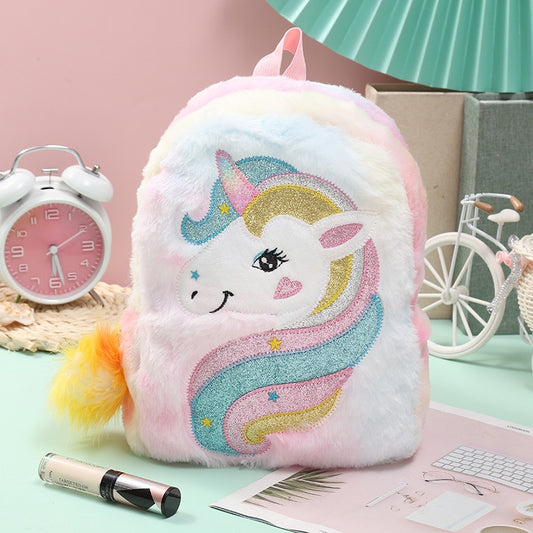 Pastel Plush Unicorn Backpacks