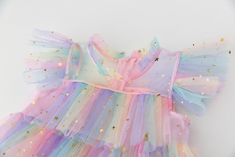 Fairy Princess Tulle Dresses - Rainbow Pink