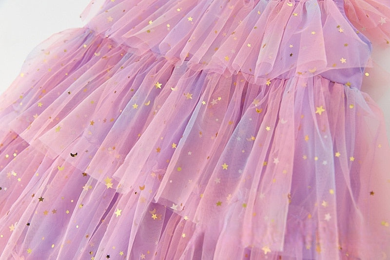 Fairy Princess Tulle Dresses - Rainbow Pink