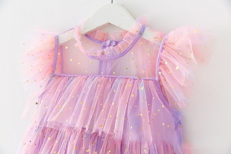 Fairy Princess Tulle Dresses  - Rainbow Purple