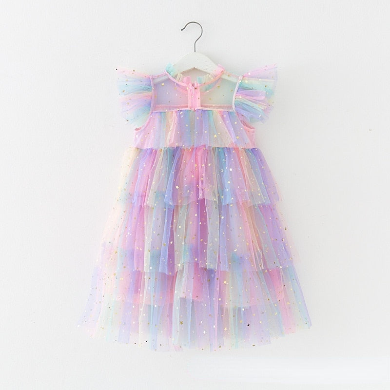 Fairy Princess Tulle Dresses - Rainbow Pink