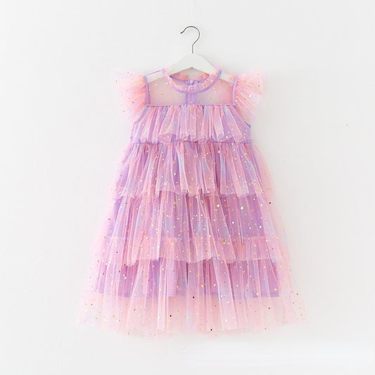 Fairy Princess Tulle Dresses  - Rainbow Purple