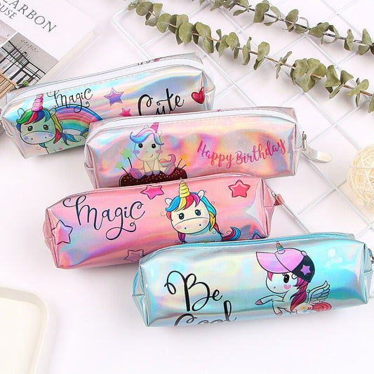 Holographic Laser Unicorn Pencil Case