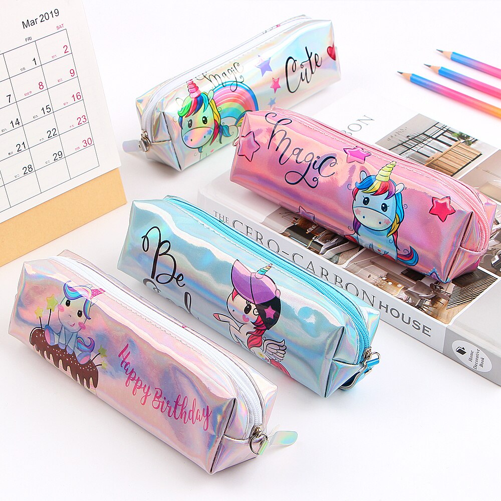 Holographic Laser Unicorn Pencil Case