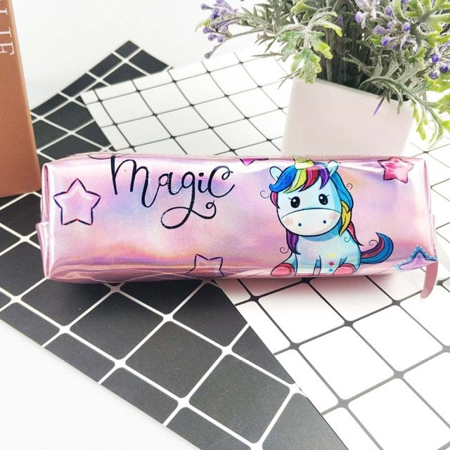 Holographic Laser Unicorn Pencil Case