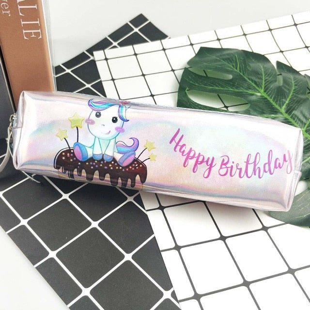 Holographic Laser Unicorn Pencil Case