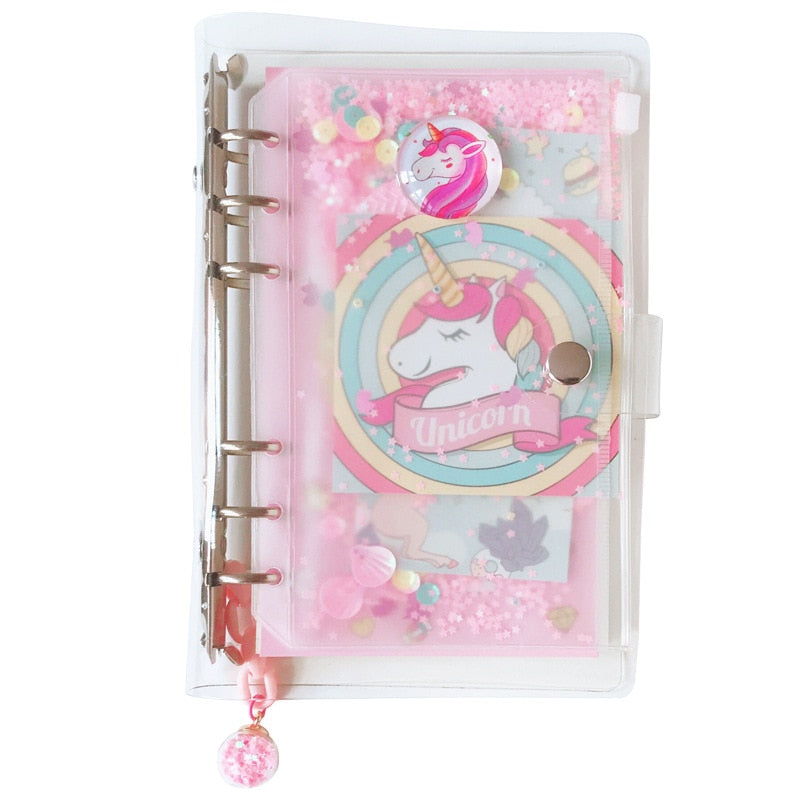 Pink Sequin Transparent Unicorn Notebook in A5 A6