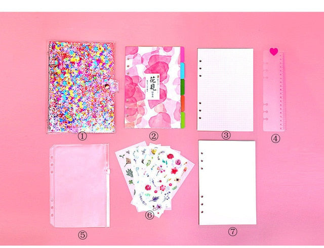 Pink Sequin Transparent Unicorn Notebook in A5 A6