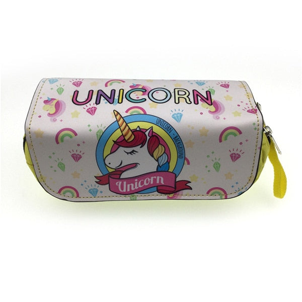 2 Compartment Unicorn Pencil Case