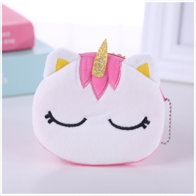 Soft Plush Cartoon Unicorn Coin Purse