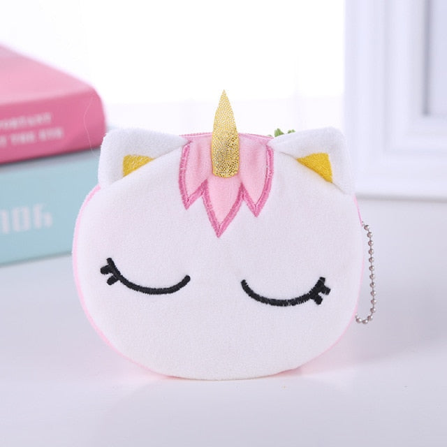 Soft Plush Cartoon Unicorn Coin Purse