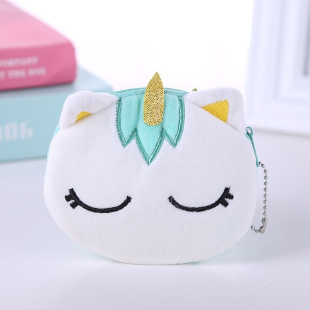 Soft Plush Cartoon Unicorn Coin Purse