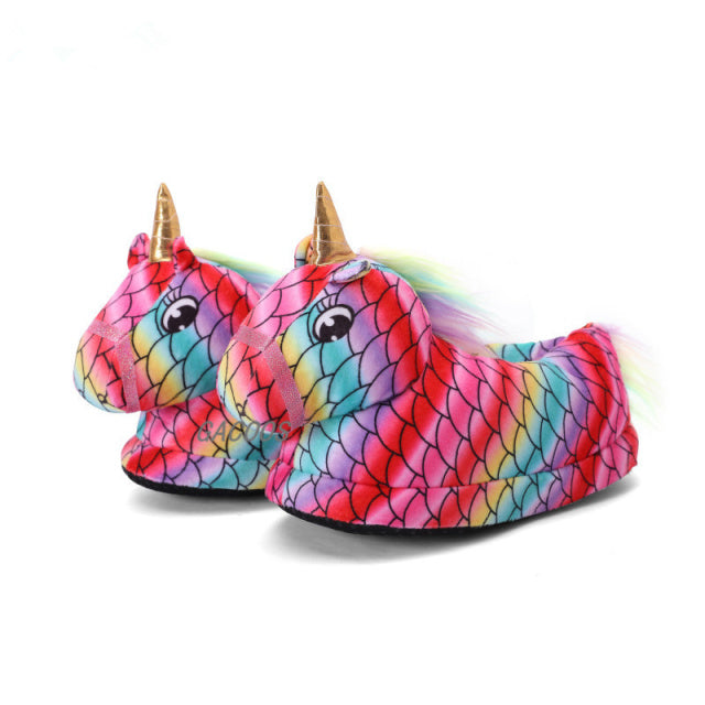 Winter Unicorn Fluffy Slippers (N4)