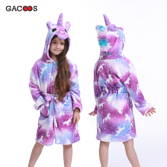 Winter Unicorn Hooded Purple Pegasus Robe