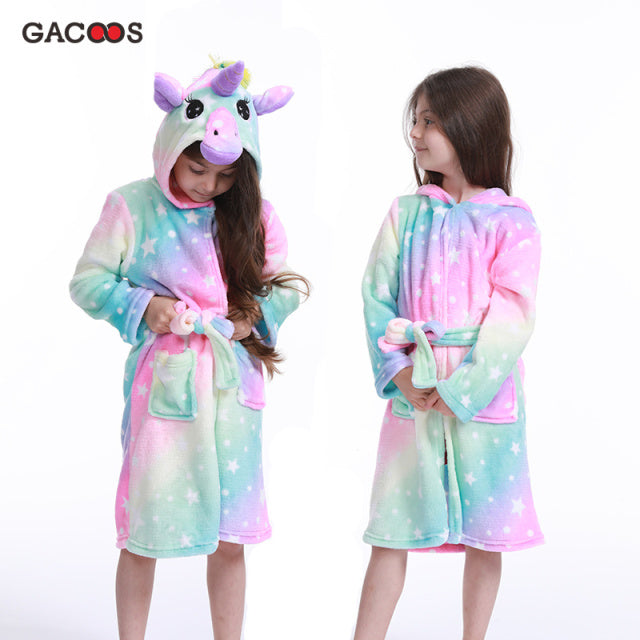 Winter Unicorn Hooded Starry Sky Robe