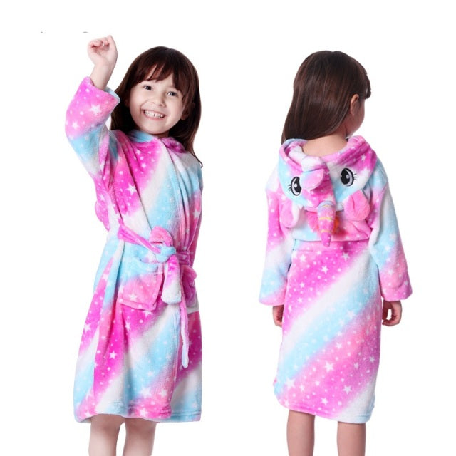 Winter Unicorn Hooded Moon Sun Robe