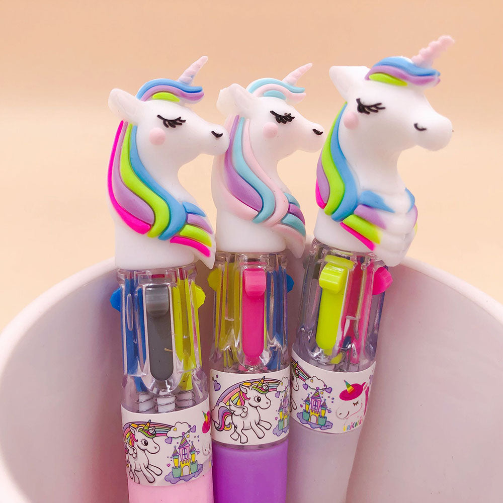 2Pcs Set Mini Unicorn 4 Colors Ballpoint Pen.