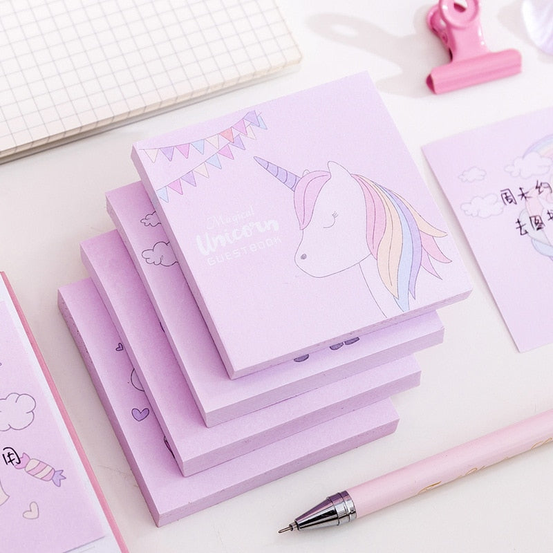 Rainbow Unicorn Square Memo Pad