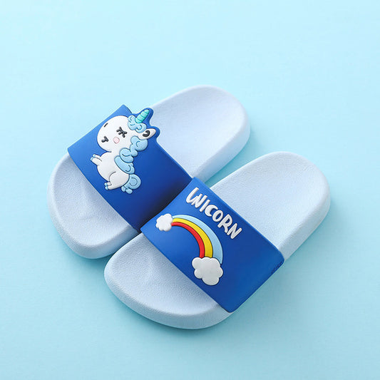 Unicorn Summer Slippers for Boys and Girls Blue