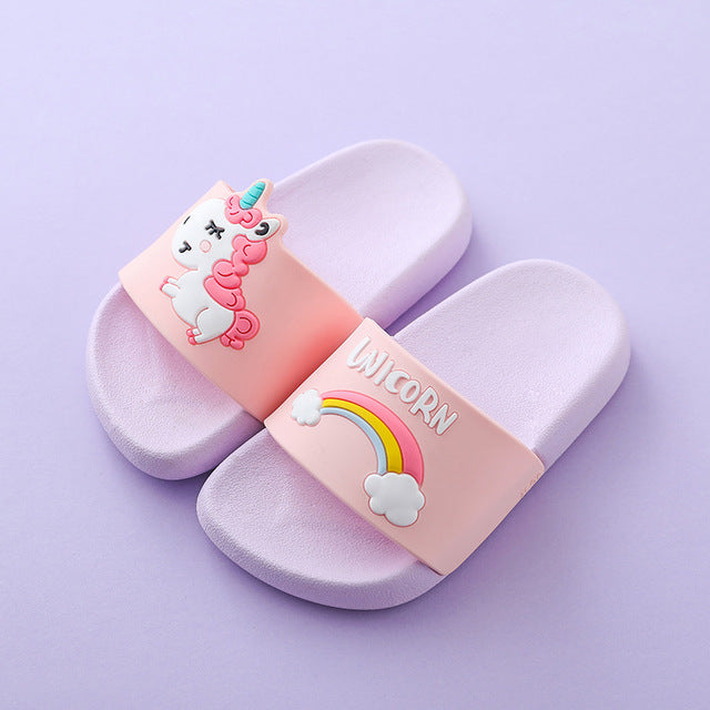 Unicorn Summer Slippers for Boys and Girls Lavender