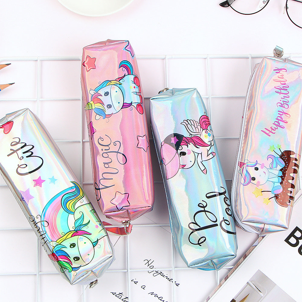 Unicorn & Shark Pencil Cases with Holographic Smart Iron-On