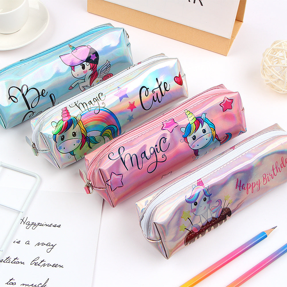 Unicorn & Shark Pencil Cases with Holographic Smart Iron-On