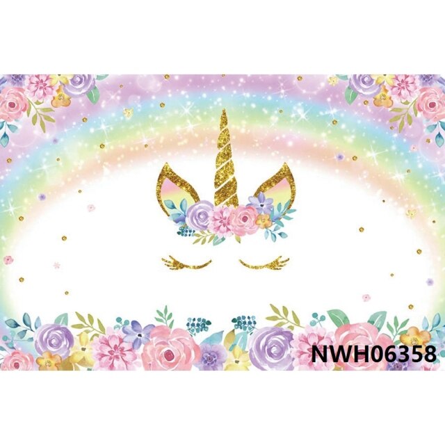 Unicorn Vinyl Party Backdrops Various Designs and Sizes