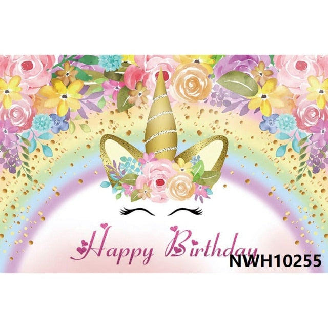 Unicorn Vinyl Party Backdrops Various Designs and Sizes